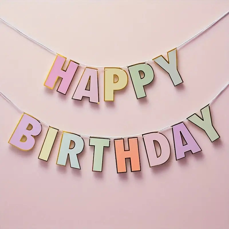 Birthday Banner Colores Pasteles