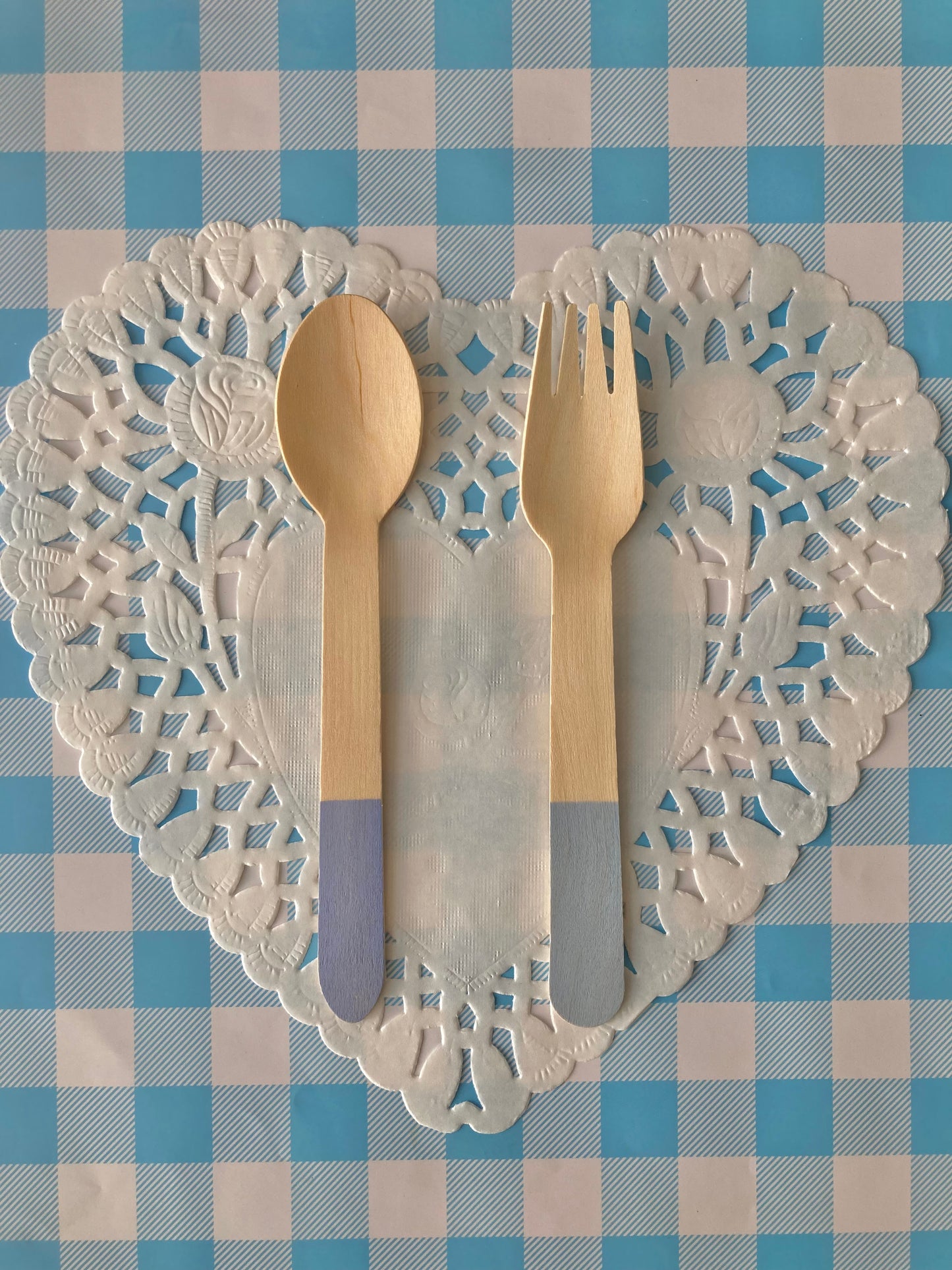 Blue Forks - Tenedores de madera(12 pzas)