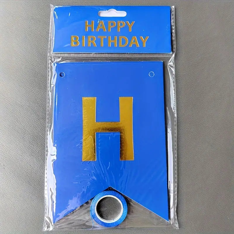 Happy Birthday Banner Azul