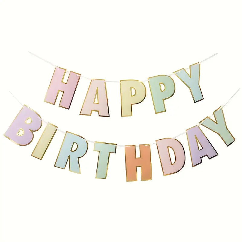 Birthday Banner Colores Pasteles