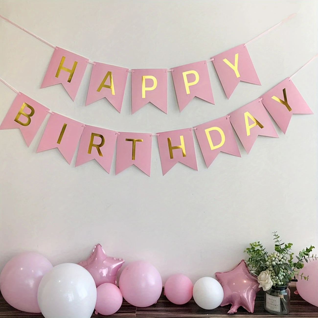 Birthday Banner Rosa