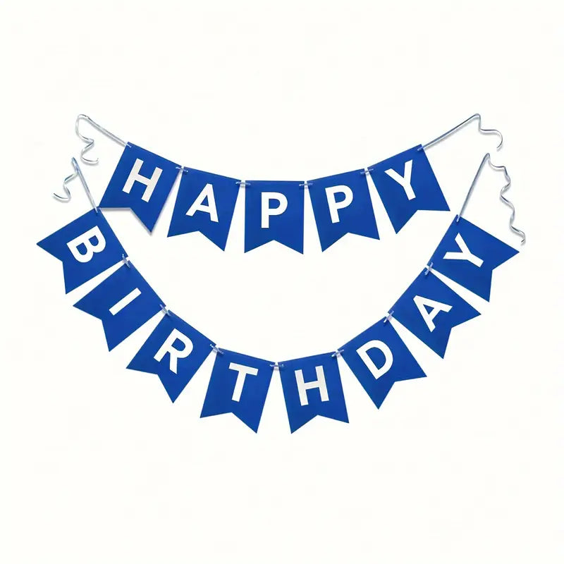 Happy Birthday Banner Azul